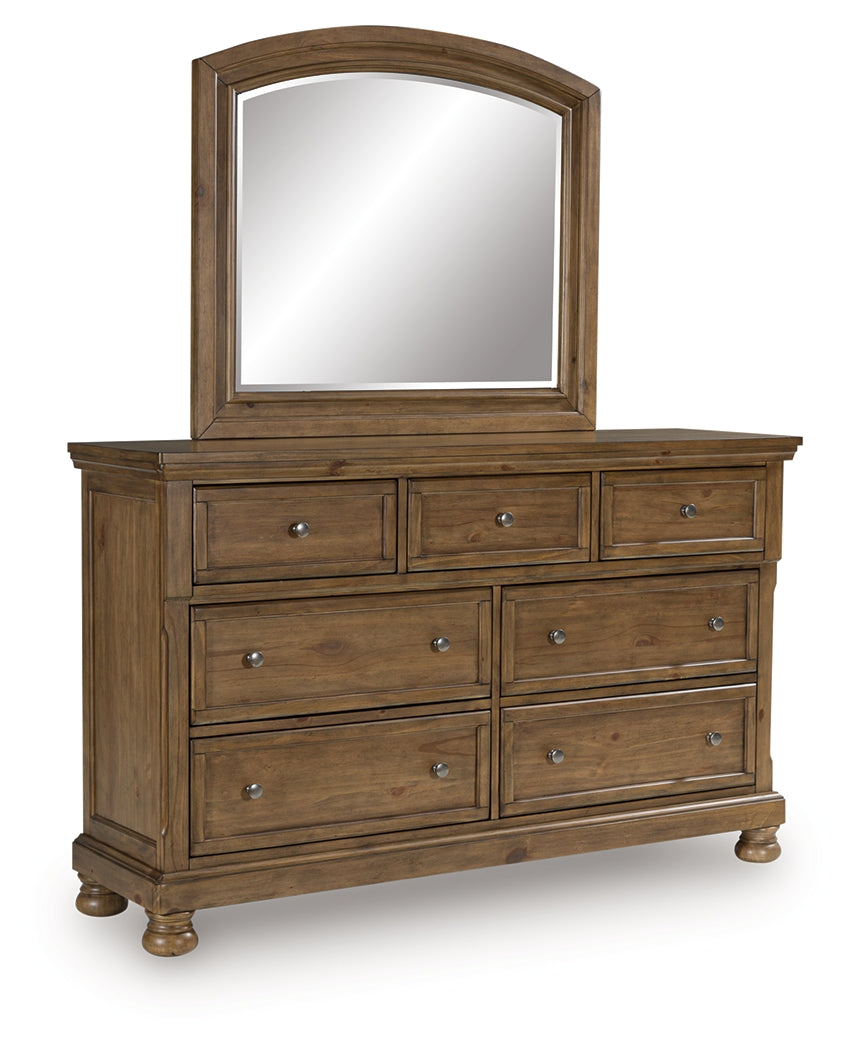 Feddinger Medium Brown Dresser and Mirror