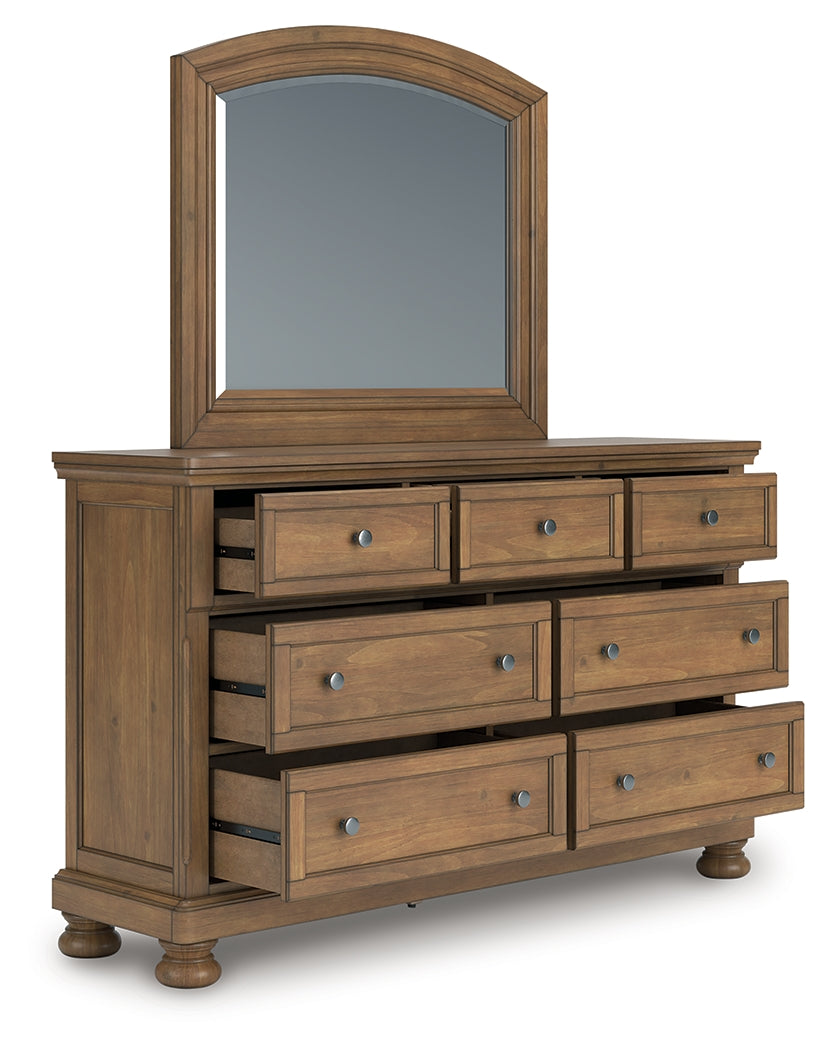 Feddinger Medium Brown Dresser and Mirror
