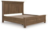 Feddinger Medium Brown King Panel Storage Bed