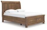 Feddinger Medium Brown Queen Storage Sleigh Bed