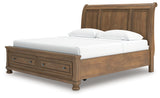 Feddinger Medium Brown King Storage Sleigh Bed