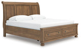Feddinger Medium Brown King Storage Sleigh Bed