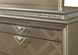 Cristal Chest Gold, Modern Contemporary, Glass 5 Drawers - Ella Furniture