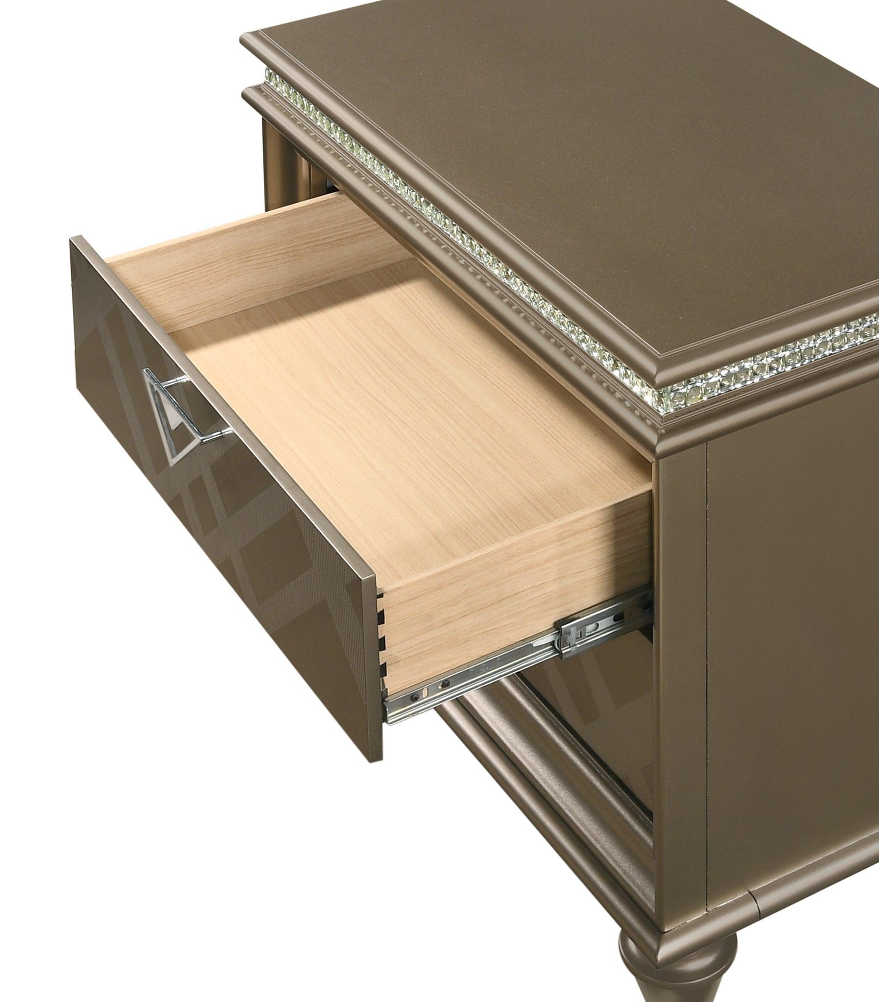 Cristal Chest Gold, Modern Contemporary, Glass 5 Drawers - Ella Furniture