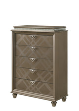Cristal Chest Gold, Modern Contemporary, Glass 5 Drawers - Ella Furniture