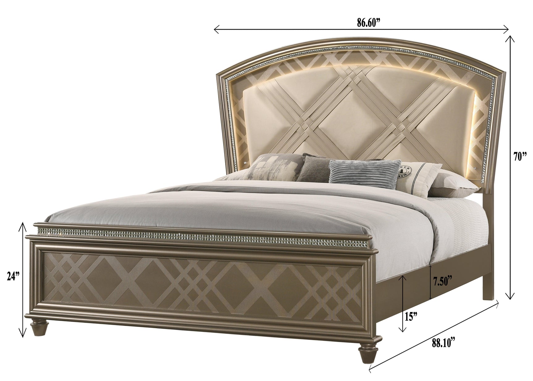 Cristal Chest Gold, Modern Contemporary, Glass 5 Drawers - Ella Furniture