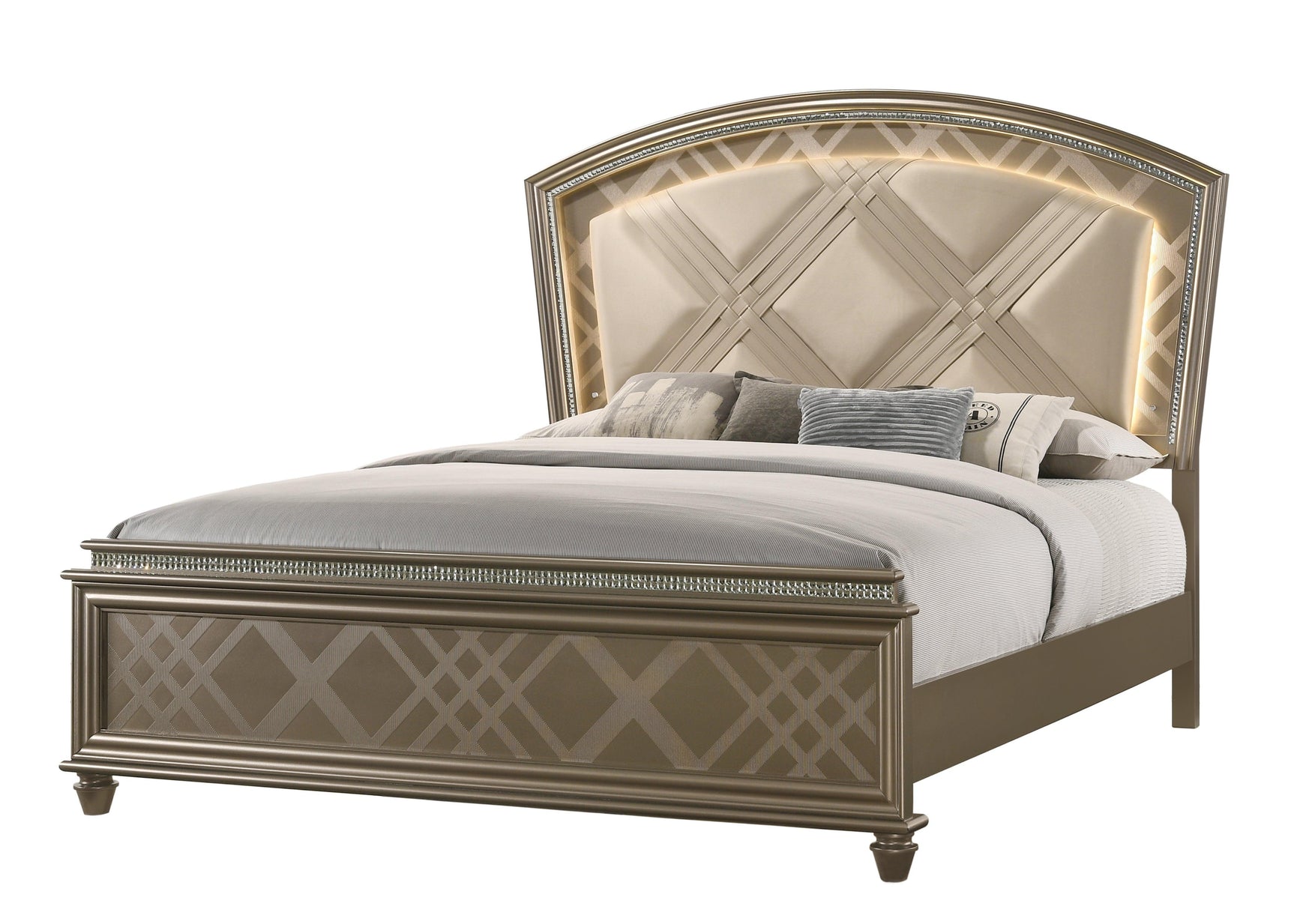 Cristal Chest Gold, Modern Contemporary, Glass 5 Drawers - Ella Furniture