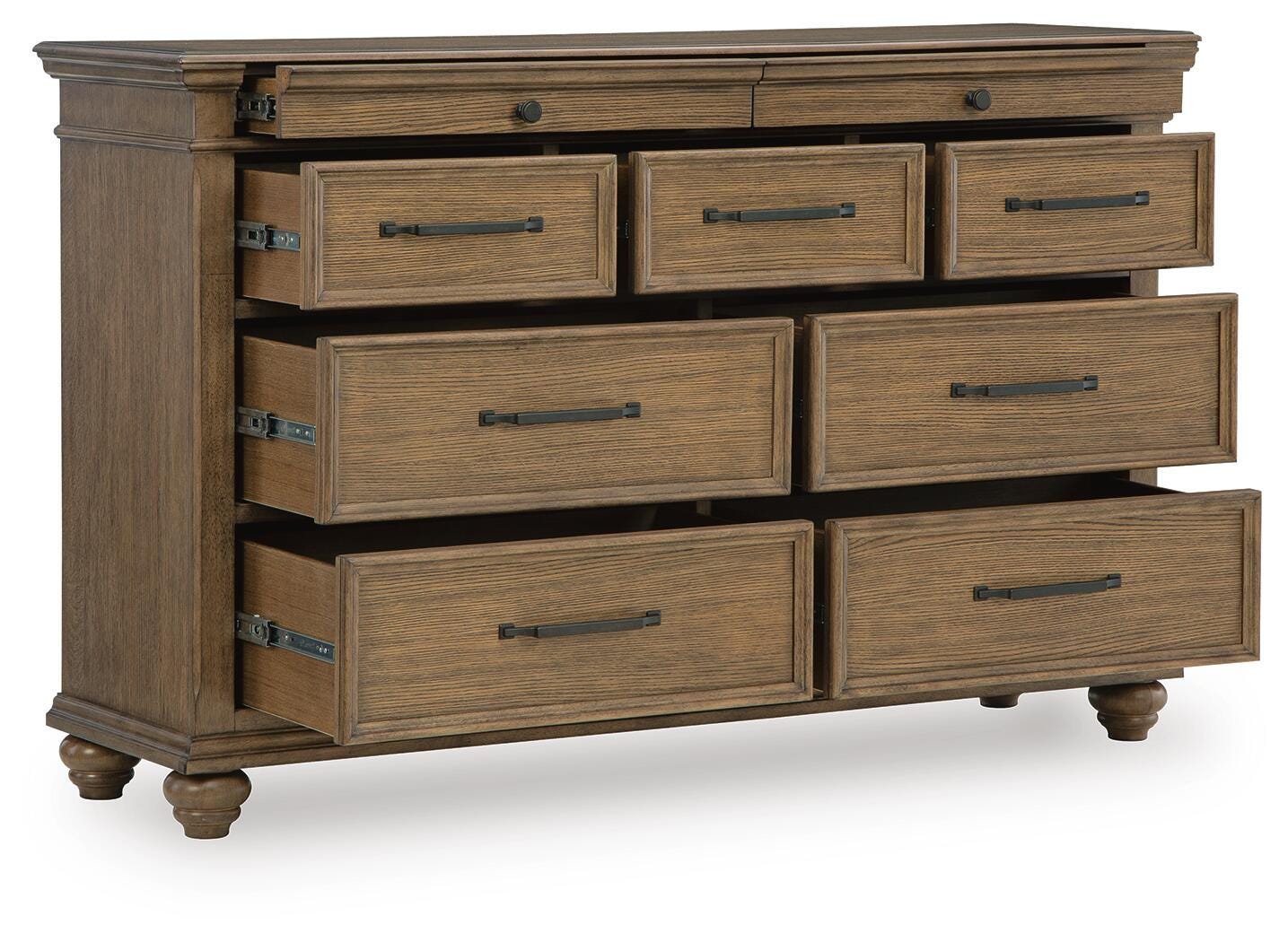 Karallin Medium Brown Dresser angled view