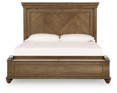 Karallin Medium Brown King Panel Storage Bed view 5