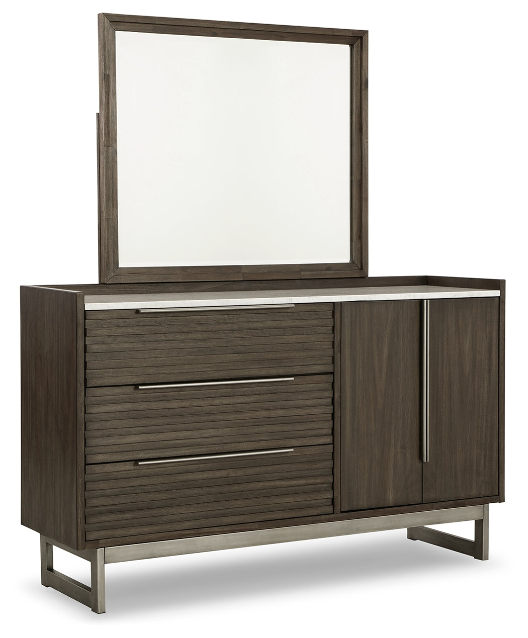 Arkenton Grayish Brown Dresser And Mirror