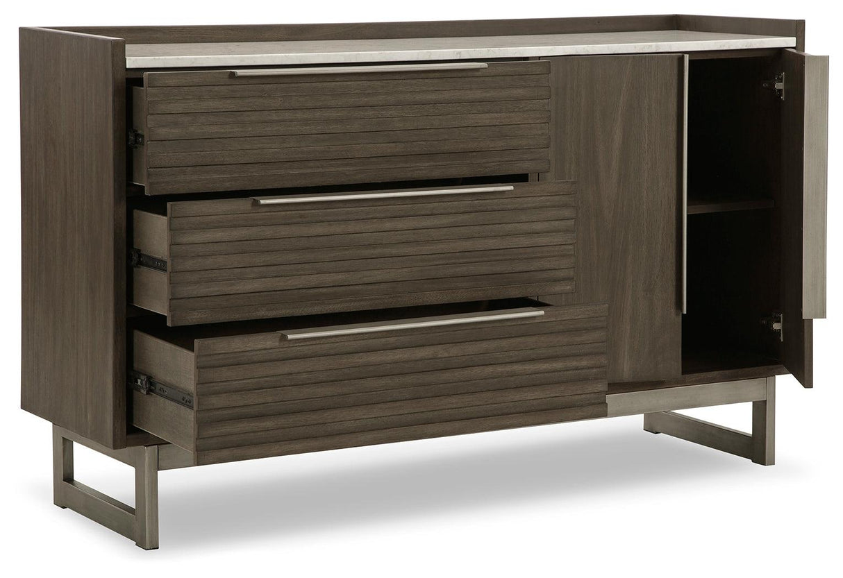 Arkenton Grayish Brown/white Dresser - Ella Furniture