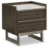 Arkenton Grayish Brown/White Nightstand