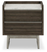 Arkenton Grayish Brown/White Nightstand