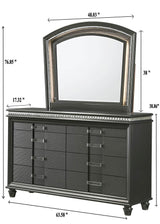 Adira Gray Moder And Contemporary Wood Queen LED Faux Leather Upholstered Panel Bed - Ella Furniture