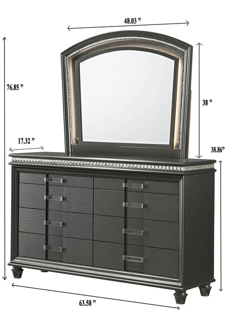 Adira NightStand Gray, Modern Wood, 2 Spacious Drawers - Ella Furniture
