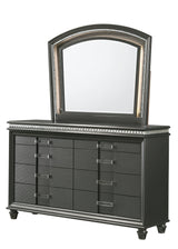 Adira Gray Moder And Contemporary Wood Queen LED Faux Leather Upholstered Panel Bed - Ella Furniture