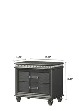 Adira Gray Moder And Contemporary Wood Queen LED Faux Leather Upholstered Panel Bed - Ella Furniture