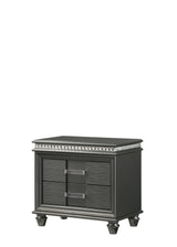 Adira Gray Moder And Contemporary Wood Queen LED Faux Leather Upholstered Panel Bed - Ella Furniture