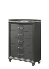 Adira Gray Moder And Contemporary Wood Queen LED Faux Leather Upholstered Panel Bed - Ella Furniture