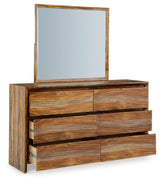 Dressonni Brown Dresser and Mirror
