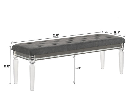 Giovani Gray Modern And Sleek And Contemporary Queen Fabric Upholstered Tufted Panel Bed - Ella Furniture