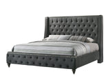 Giovani Gray Contemporary And Modern King Fabric Upholstered Tufted Panel Bed - Ella Furniture