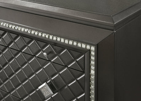 Giovani Dresser Gray, Modern Jewelry Tray Drawers - Ella Furniture