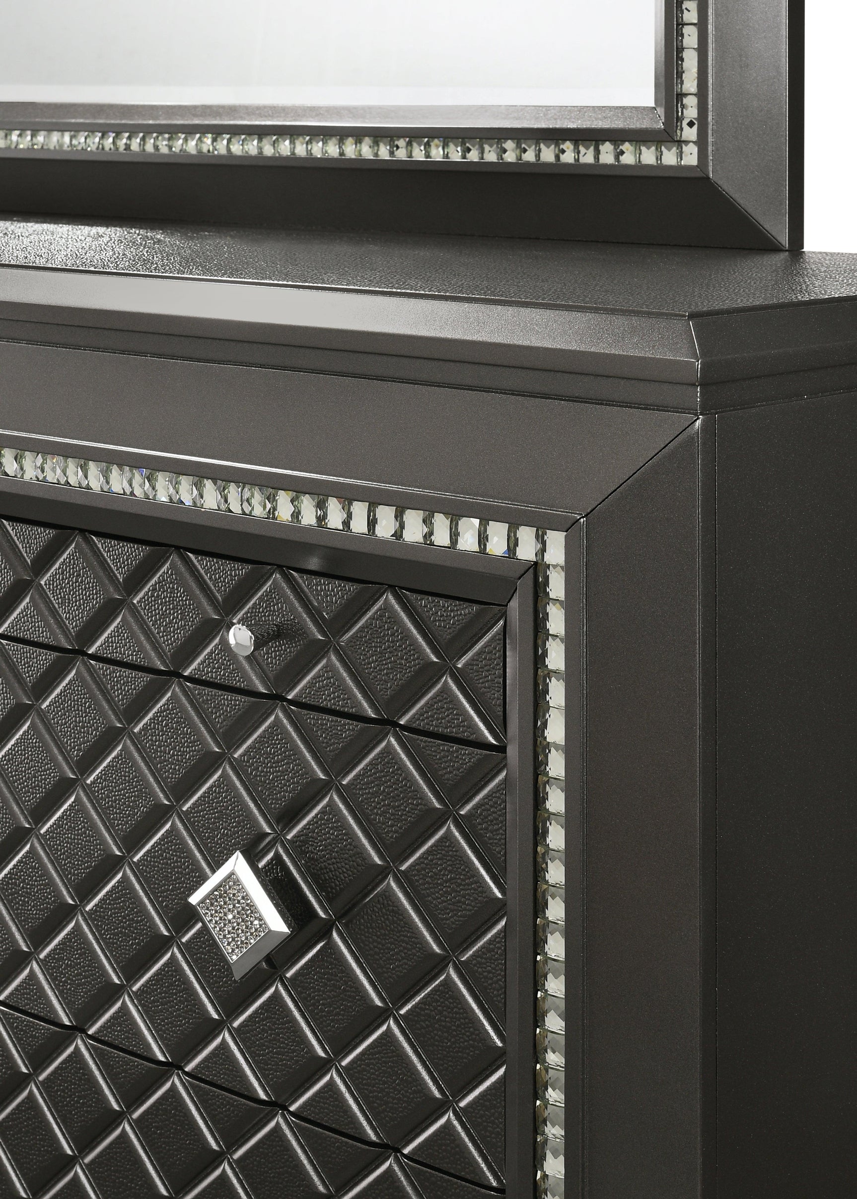 Giovani Dresser Gray, Modern Jewelry Tray Drawers - Ella Furniture