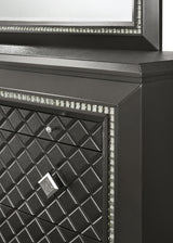 Giovani Gray Modern And Sleek And Contemporary Queen Fabric Upholstered Tufted Panel Bed - Ella Furniture