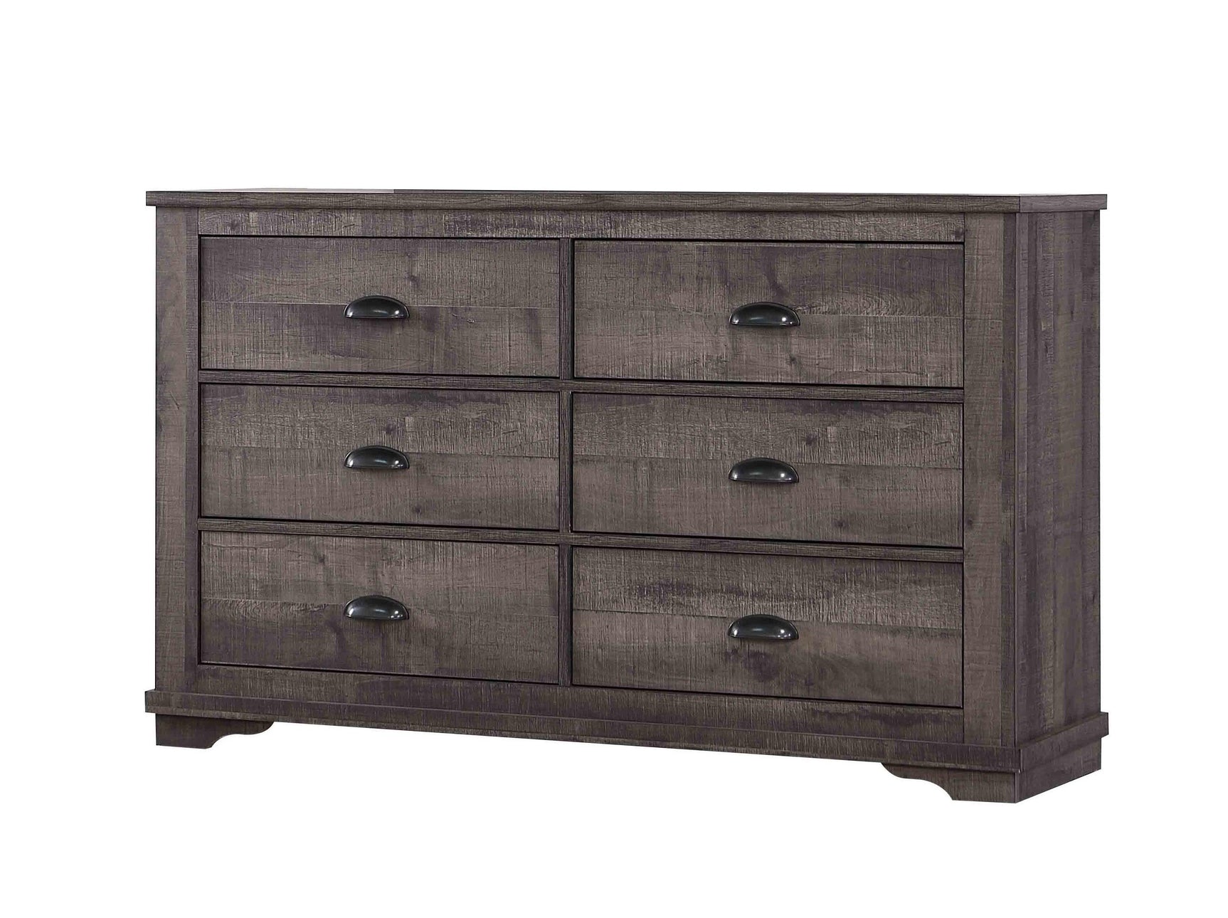 Coralee Gray Sleek And Modern Driftwood Queen Sleigh Bed - Ella Furniture