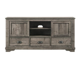 Coralee Grey Tv Stand, Entertainment Cabinet, Media Console With Wood Finish And Wood Legs for Living Room - Ella Furniture