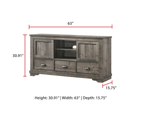 Coralee Gray Sleek And Modern Driftwood Queen Sleigh Bed - Ella Furniture