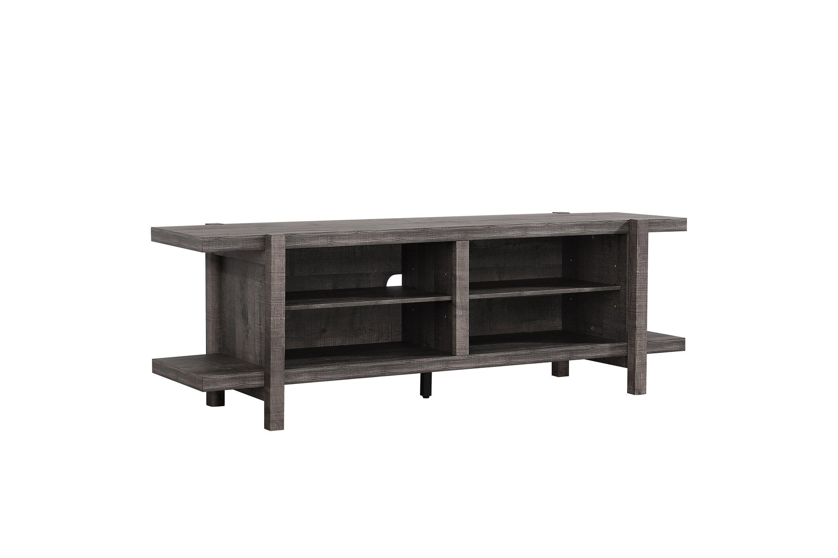 Coralee Grey Tv Stand, Entertainment Cabinet, Media Console With Wood Finish And Wood Legs for Living Room - Ella Furniture
