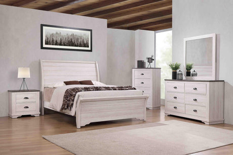 Coralee Chest Chalk-Gray, Transitional Modern And Sleek Wood, Metal 4 Drawers - Ella Furniture