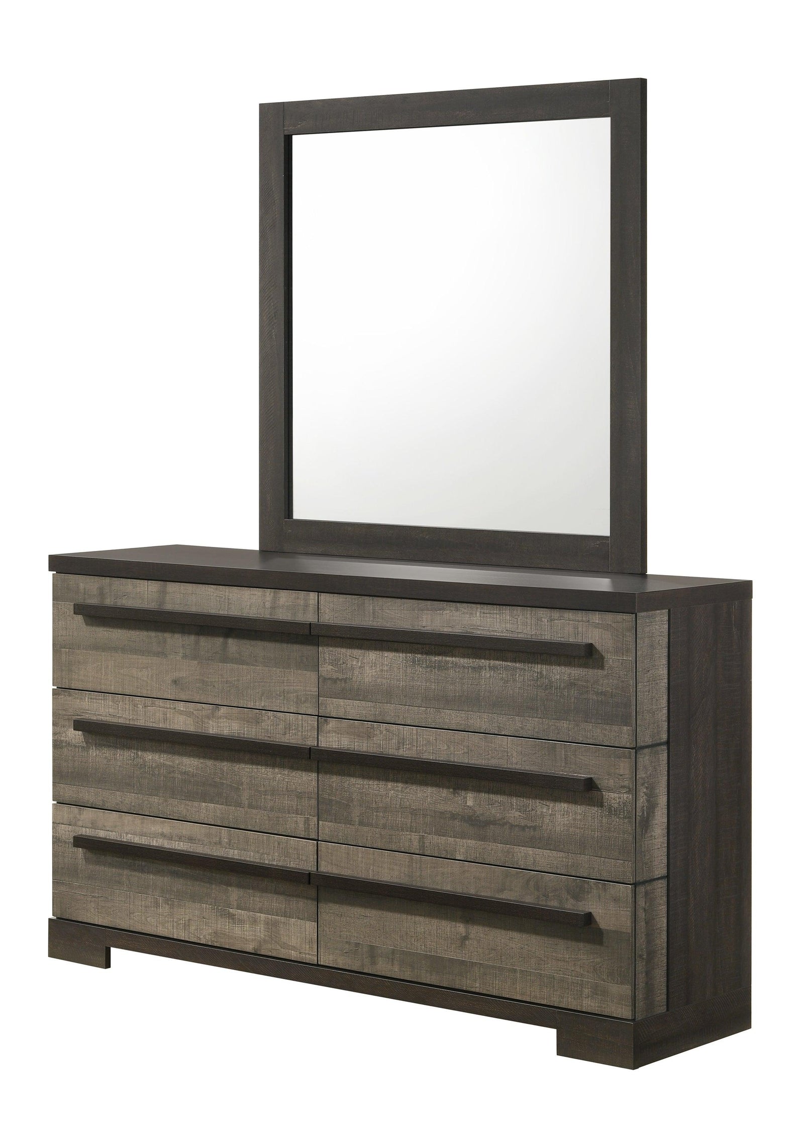 Remington Gray Modern Contemporary Solid Wood And Veneers 6-Drawers Dresser - Ella Furniture