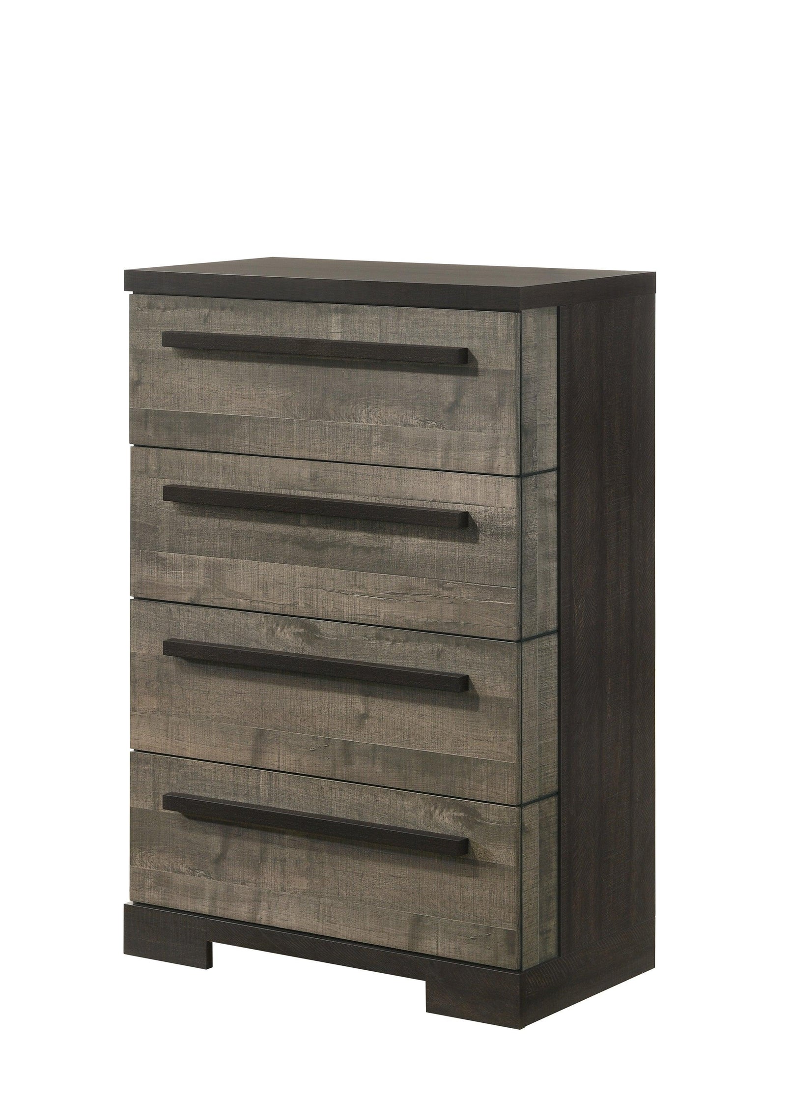 Remington Gray Modern Contemporary Solid Wood And Veneers 4-Drawers Handle Accent Chest - Ella Furniture
