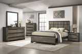 Remington Gray Modern Contemporary Solid Wood And Veneers Upholstered Panel King Bed - Ella Furniture