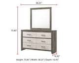 Rhett Night Stand Brown/Cream, Modern Wood, Metal 2 Drawers - Ella Furniture