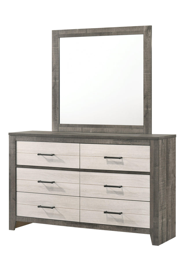 Rhett Dresser Brown/Cream, Modern Wood, 6 Spacious Drawers - Ella Furniture