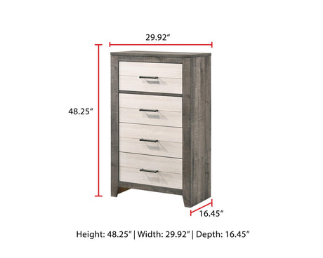Rhett Brown/Cream LED Contemporary Modern Bookcase Platform Bedroom Set - Ella Furniture