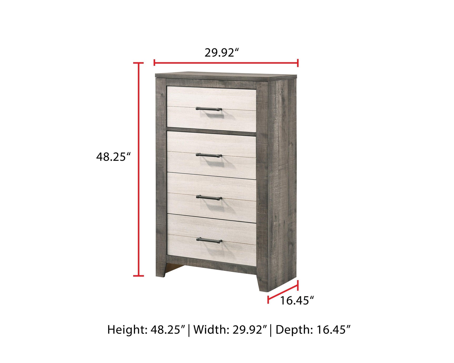 Rhett Night Stand Brown/Cream, Modern Wood, Metal 2 Drawers - Ella Furniture