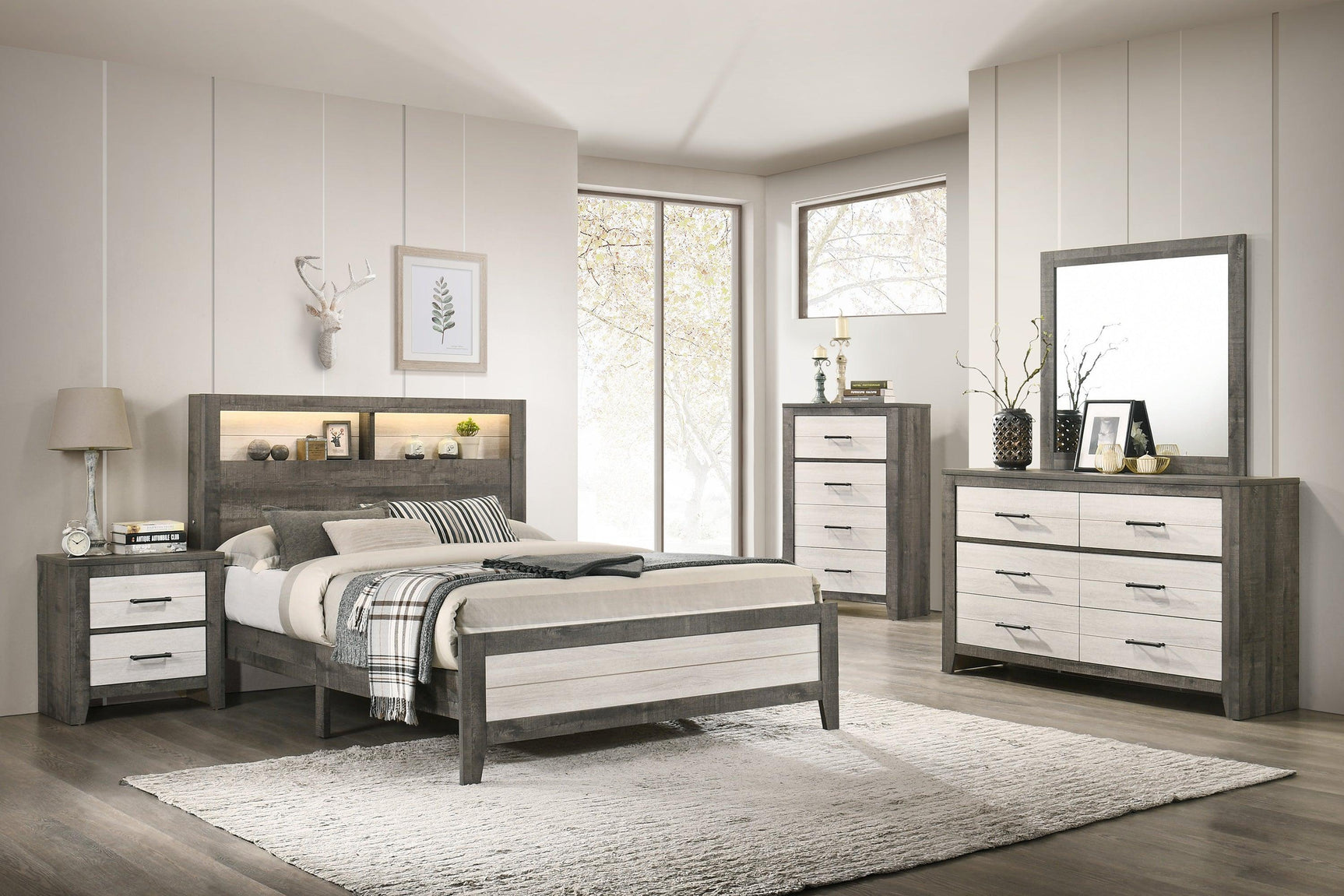 Rhett Dresser Brown/Cream, Modern Wood, 6 Spacious Drawers - Ella Furniture