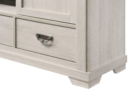 Leighton Cream/Brown Simple And Modern Solid Hardwood Full Panel Bed - Ella Furniture