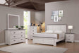Leighton Cream/Brown Simple And Modern Solid Hardwood Queen Panel Bed - Ella Furniture