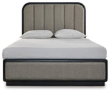 Rowanbeck Gray/Black Upholstered Panel Bedroom Set view 5