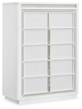 Chalanna White Upholstered Storage Bedroom Set angled view