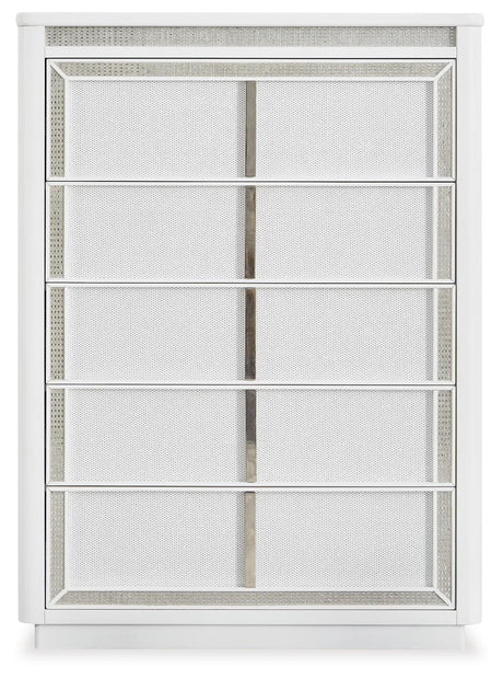 Chalanna White Upholstered Storage Bedroom Set view 11