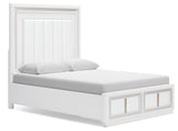 Chalanna White Upholstered Storage Bedroom Set angled view