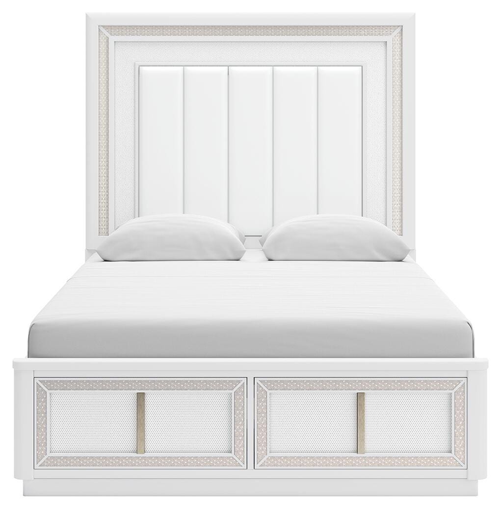 Chalanna White Upholstered Storage Bedroom Set view 15