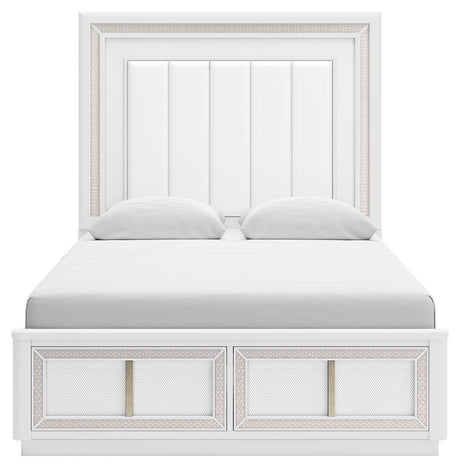 Chalanna White Upholstered Storage Bedroom Set view 15